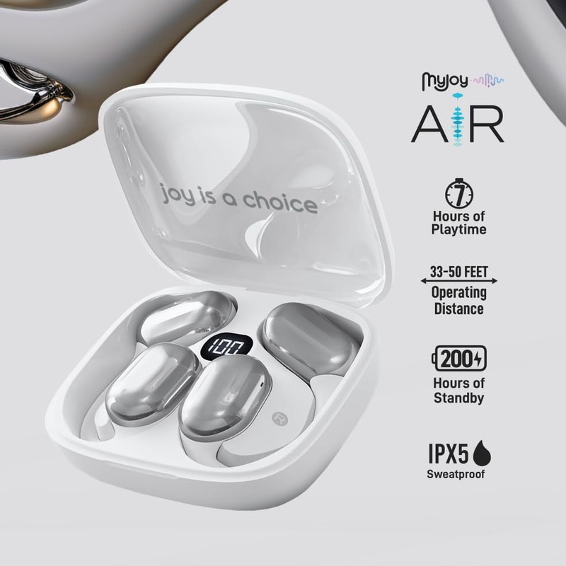 MyJoy Air Open Ear Earbuds, Wireless Bluetooth Open Earbuds Over