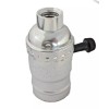 3-WAY NICKEL-PLATED LAMP PART SOCKET W/LARGE HOLE 1/4 IPS TR-28NICKEL