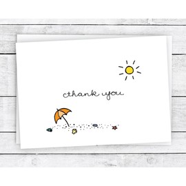 Summer Collection Thank You Cards - 24 Cards & Envelopes