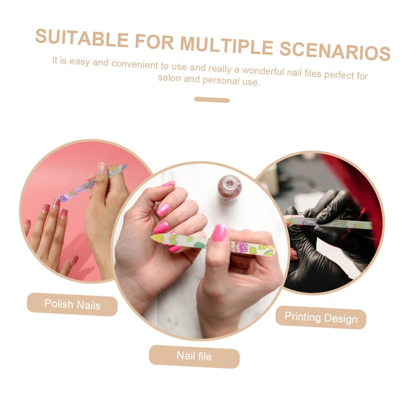 WOONEKY 5 Pack Nail Files Manicure Buffers Glass Nail File