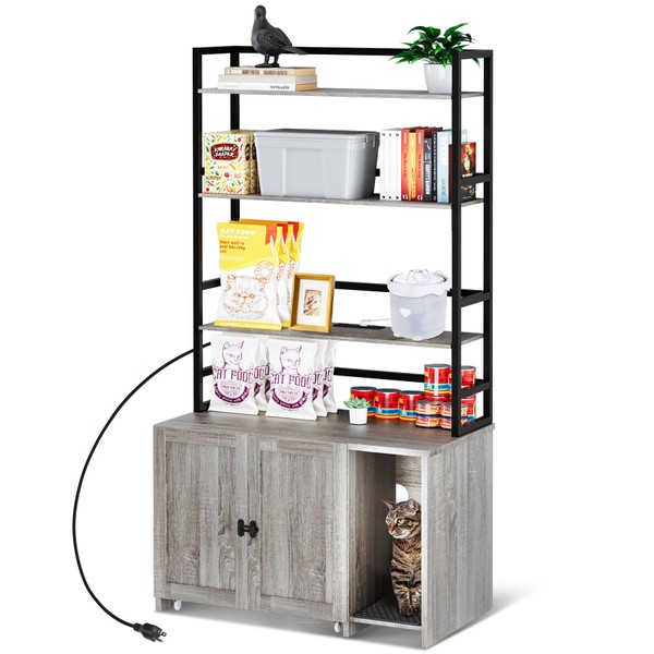 GAOMON Cat Litter Box Enclosure, Hidden Cat Litter Box Furniture,