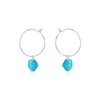 Apatite Raw Nugget Hoop Earrings in Sterling Silver