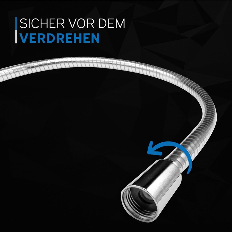 kör4u Chromflex Shower Hose 1.60 m, Six-Layer Design Plastic Hose,