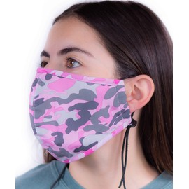 Headmost Comfymask 3 Layer Large Fabric Facemask: Water Repellent, Washable, Breathable & Toggle Adjustable Face Mask (CAP65)