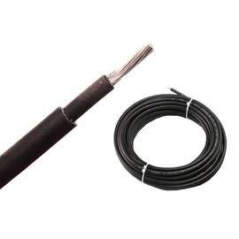 electrosmart 4mm² Solar Panel PV Cable H1Z2Z2-K Red/Black DC Rated Insulated Photovoltaic Wire (Black, 2m)