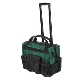 Masterforce 18" Rolling Tool Bag Heavy Duty Wheel Telescoping Handle 18 Pocket Organizer