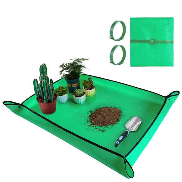HNXTYAOB Large Repotting Mat for Plant Transplanting and Mess Control 39.5"x 31.5" Thickened Waterproof Potting Tray Succulent Potting Mat Portable Gardening Mat Plant Gifts for Women Men