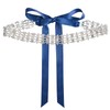 URROMA Wedding Bridal Belt, 1 Piece Navy-blue Double Layered Silver