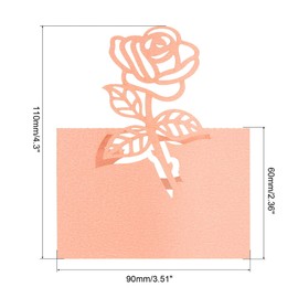 PATIKIL Table Name Place Cards,50Pcs 4.68 x 3.51inch Favor Decor Rose Cut Design Blank Card for Wedding Party Seating Place Cards Pink