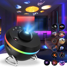 Star Projector - Galaxy Projector Dynamic Meteor & RGBCW Dynamic Effects 180° Adjustable Bracket, 13 HD Image Film Discs Night Light Projector for Home Decor/Relaxation/Party