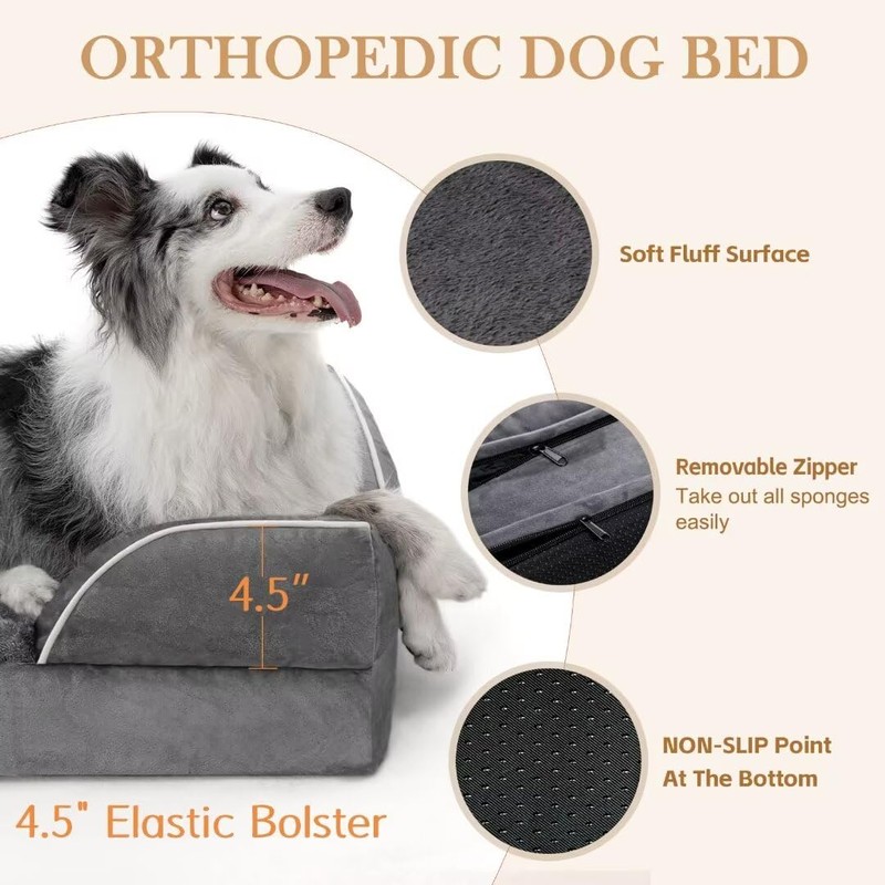 Comfort Expression Waterproof Large Dog Beds Orthopedic Foam Dog Beds