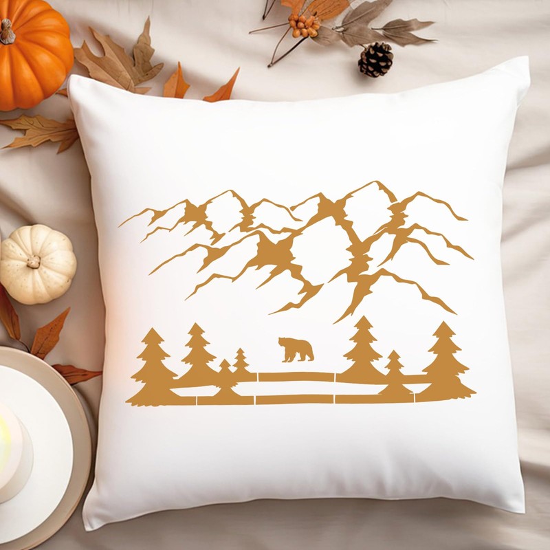 HICOHAND Stencils for Crafts, Pack of 9 Mountain Stencil Template,