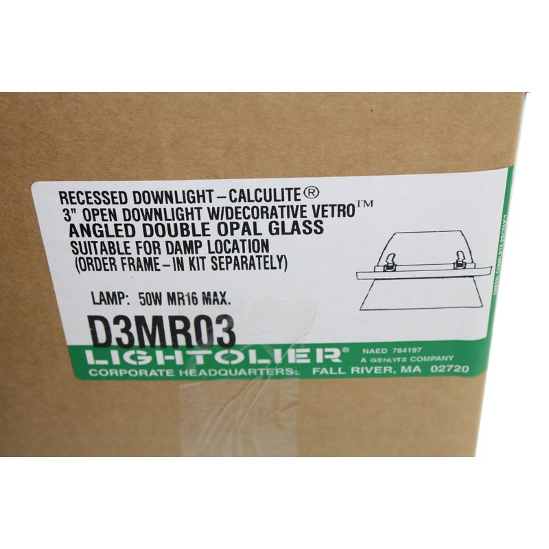 Lightolier D3Mr03 3" Open Downlight With Angled Double Opal Glass