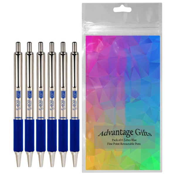Zebra F-402 Ballpoint Stainless Steel Retractable Pen, Fine Point, 0.7mm,