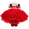 Angel Face Infant Girls 3 Pc Set: Red Reindeer Headband,