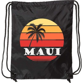 inktastic Maui Hawaii Vacation Drawstring Bag Black 37562