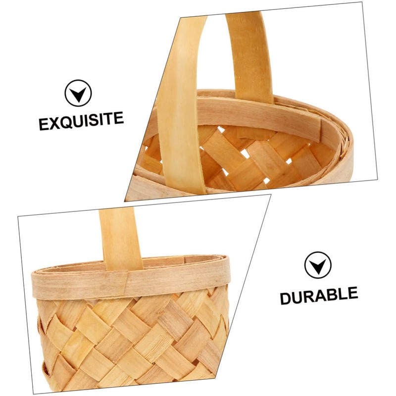 STOBAZA 2sets Tiny Woven Baskets Miniature Flower Baskets Seagrass Wedding