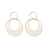Boho Raffia Earrings for Women Summer Raffia Hoop Earrings Statement