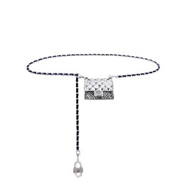 BEMYLV Mini Chain Belt Purse Silver Waist Bag for Women Detachable Fashionable Trendy Fanny Pack for Dresses Jeans