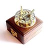 Nautical Replica Hub BRASS SUNDIAL COMPASS -Solid Brass Pocket Sundial