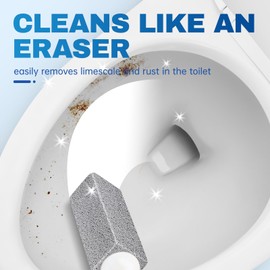 Vacplus Toilet Brush - Toilet Bowl Cleaners with Extra Long Handle, 100% Pumice Stone for Toilet Cleaning, Remove Limescale, Rust, Protective Cleaning Supplies for Toilet, Pool, Bathroom, Sink, 2 Pack