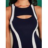 SweatyRocks Women's Cut Out Tennis Dresses Colorblock Crew Neck Sleeveless