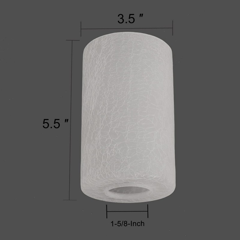 Voguad Frosted Glass Lamp Shade Replacement Crackle Texture, 1 5/8
