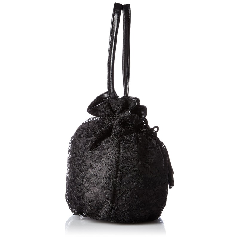 Hydrangea 5786-01 Black Formal Drawstring Sub Bag, Black