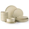 TheTerra Ceramic Dinnerware Sets for 4, 12 Pieces Handmade Reactive