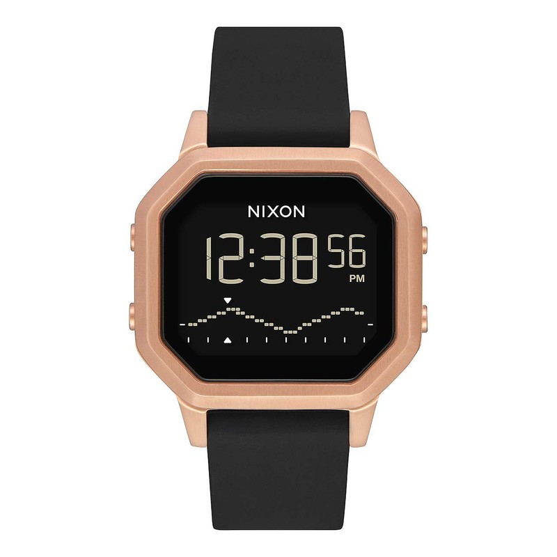 Nixon A12111098-00 Women's Siren SS Watch, Rose Gold/Black, sports