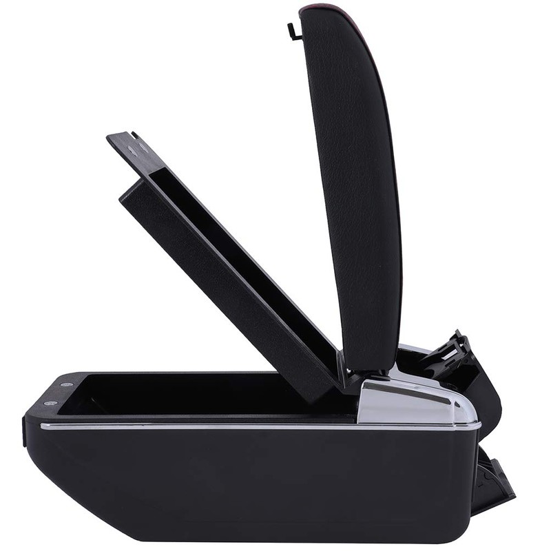 LUJUNTEC Center Console Organizer Storage Box Leather Car Center Console
