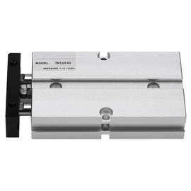 Broco 1pc 16mm Bore Double-Rod Double-Acting Aluminum Alloy Pneumatic Air Cylinder (40mm Stroke)