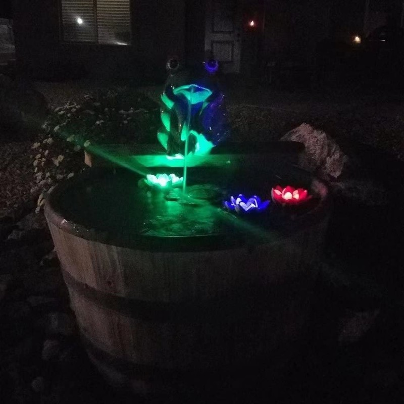 Superdream Colorful Solar Power Energy Floating Lotus Flower LED Accent