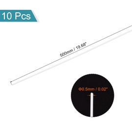 QUARKZMAN ABS Plastic Rod, Round, Solid Material, 0.5 mm x 500 mm, for DIY Model Material, Architectural Model Making, DIY Sand Table, Pack of 10