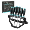 DURATECH 6-Piece Screwdriver Set with 180° Rotating Storage Rack S2