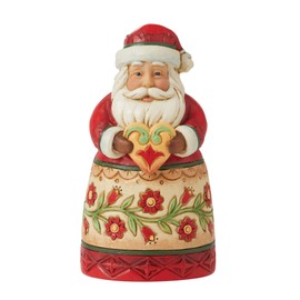 Enesco Jim Shore Heartwood Creek Four Seasons Mini Santa Holding Heart Figurine
