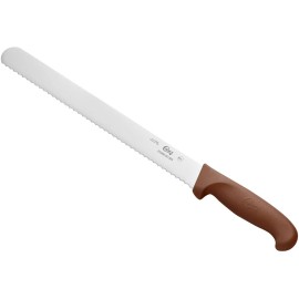 Choice 12" Serrated Edge Slicing / Bread Knife, NSF (select color below) - Brown