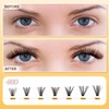 QUEWEL Cluster-Lashes Kit, 40D Individual-Eyelashes with Waterproof Lash Bond &