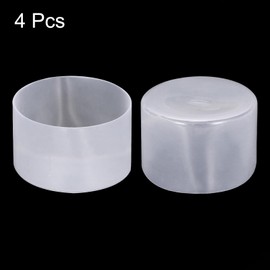 sourcing map 4pcs Rubber End Caps 70mm ID Vinyl Round Tube Bolt Cap Cover Screw Thread Protectors Clear