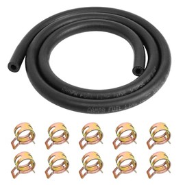 6 mm Motorcycle Fuel Hose Kit, Petrol Hose, Motorcycle Fuel Filter Hose Kit, 1 Metre Diesel Hose and 10 Hose Clamps, Diesel Hose Line Spring Clips Set for Car Tractor