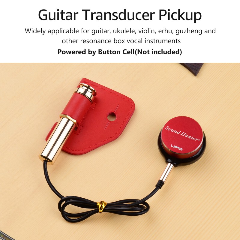 Sound Hunter Guitar Transducer Pickup Piezo Pickup for Acoustic Guitar
