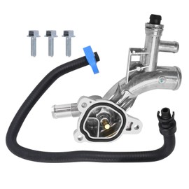 Engine Coolant Housing Water Outlet Aluminum with Hose Repalcement for Chevy Cruze, Repalcement for Sonic, Repalcement for Trax and Repalcement for Buick Encore 1.4L, Replaces 25193922, 13251447