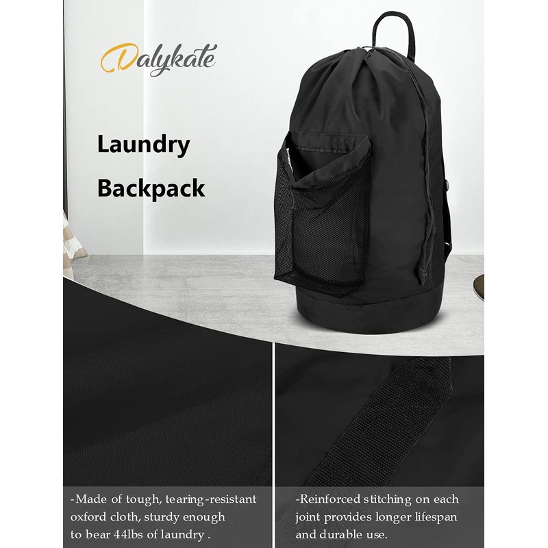 Dalykate Backpack Laundry Bag, Laundry Backpack with Shoulder Straps and