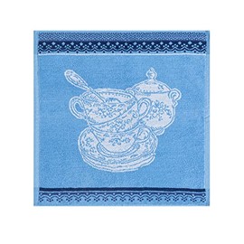 Coucke 50x50cm Square Terry Kitchen Towel Antique Tableware Design Machine Washable