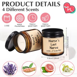 MTLEE 4 Pcs Teacher Appreciation Gifts Candle,Teacher's Last Nerve Scented Candles 3.5 oz Funny Thank You Gifts for Women Birthday Retirement Christmas