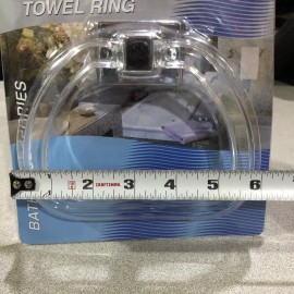 Aqua Plumb CHROME Metal & Clear Plastic Acrylic Lucite Towel Ring Bar Holder Rack Stirrup