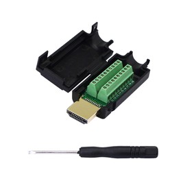 SinLoon HDMI Solderless Adapter Gold Plated HDMI Extension Cable Connector Signals Terminal Breakout Board Free Welding Connector with Plastic Cover Screwdriver