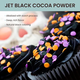 THE COCOA TRADER – Black Cocoa Powder for Baking 1Lb – Darkest Dutch Processed, Alkalized, Unsweetened Chocolate Flavor | Natural Food Coloring Substitute | Vegan, Gluten- & Sugar-Free, Keto Friendly