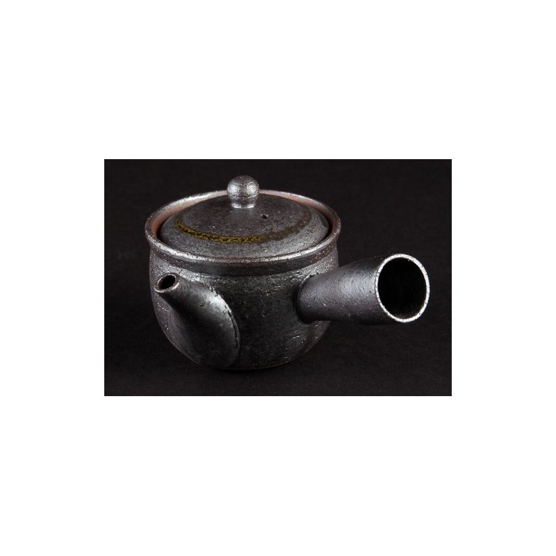 Yamasho Pottery Shigaraki Ware Sumi-iro Futari Tea Pot Sum-3