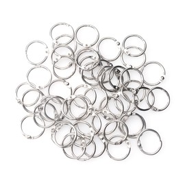 Sowaka 50 Pcs Loose Leaf Binder Rings Metal Silver O Rings for Index Cards Flash Note School Classroom Office Home Scrapbooking Supplies Notebook Keychain DIY Crafting Display Organization (20 mm)